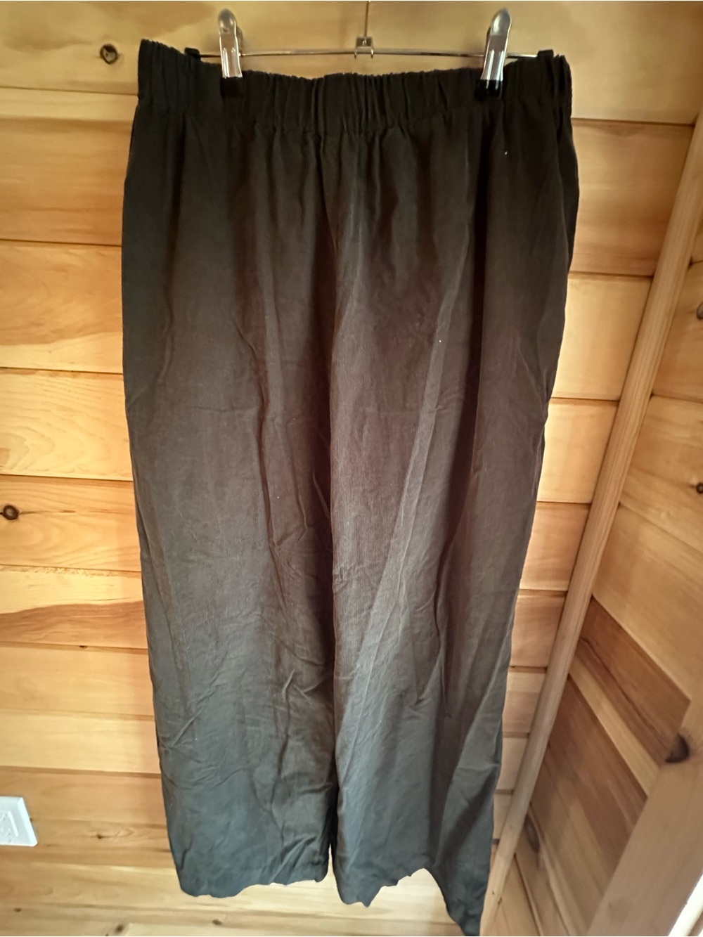 Black Crane Wide Leg Pant in Dark Forest